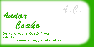 andor csako business card